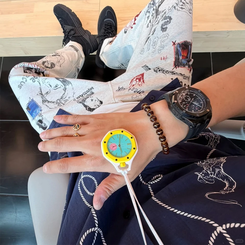 

2026 New Men Women Octagonal Pocket Watch Necklace Multiple Color Options Leather Lanyard Casual Hanging Watch x boxs