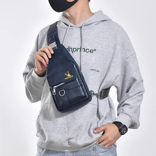 Imagen 2 del producto Nuevo bolso cruzado de cuero PU, bolso de pecho informal Vintage para hombres y mujeres, bolso bandolera impermeable de gran capacidad, bolso de hombro de negocios Simple