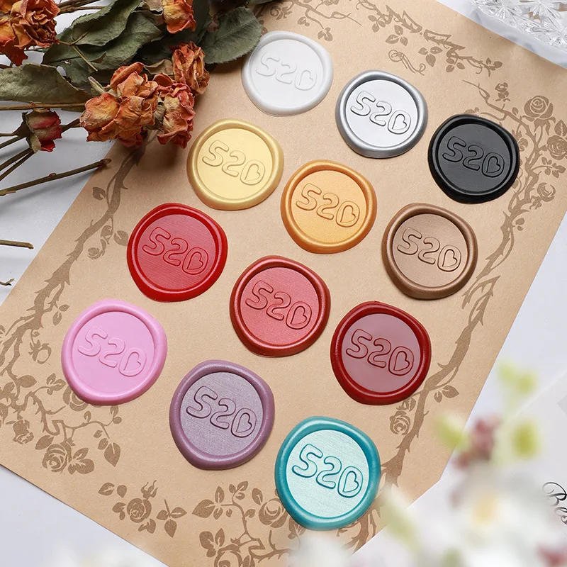 

25pcs Wedding Wax Seal Stickers 520 Self-Adhesive Stickers for DIY Wedding Invitation Envelope Valentine's Day Decor Gifts Card