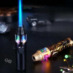 Metal Dice Decompression Jet Gas Lighter Outdoor Windproof Portable Turbine Torch Lighter for Men's Gift Cigarette Accessories