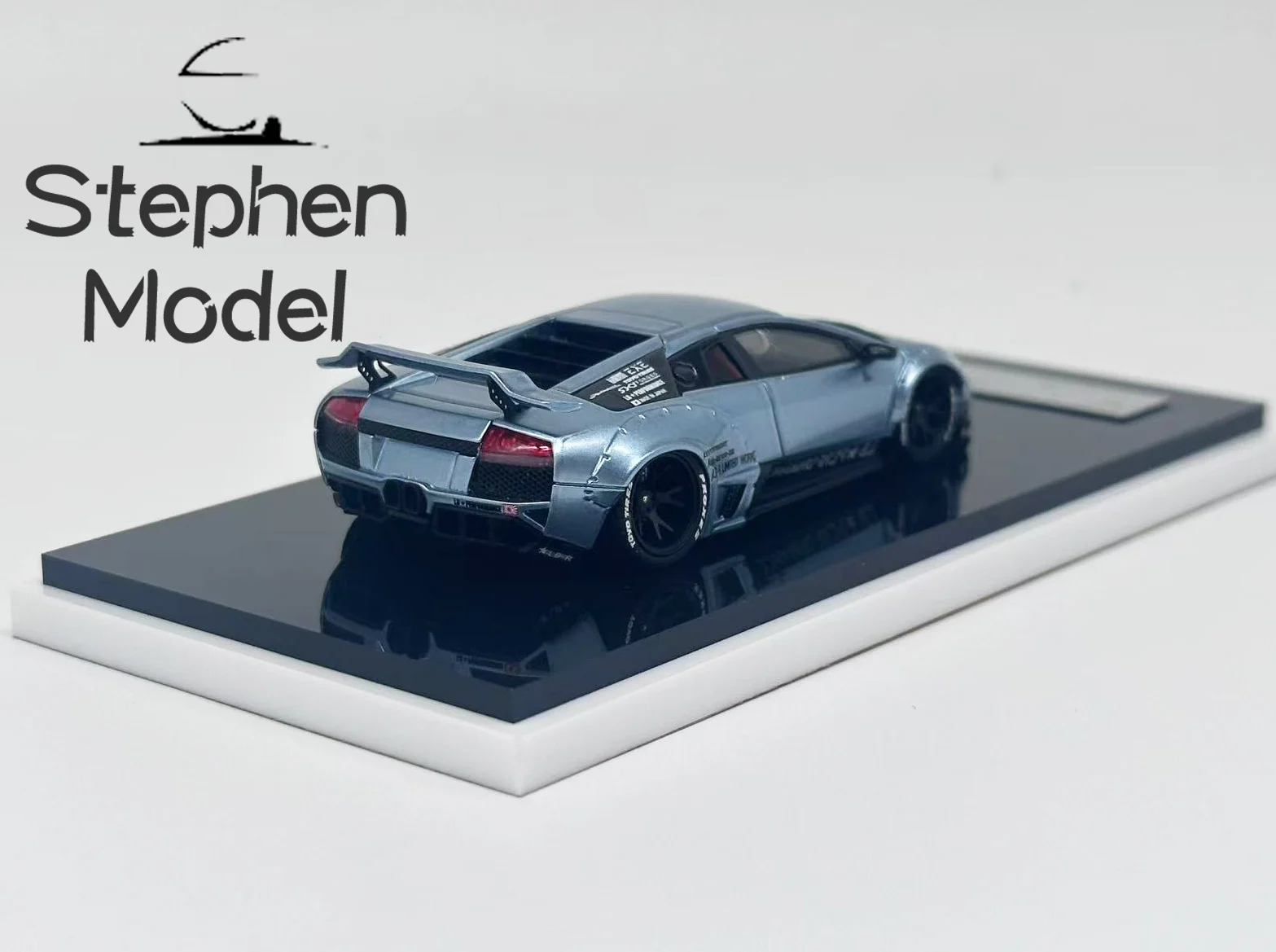 خطأ 404 1:64 Murcielago LP640 LBWK نموذج سيارة من الراتنج المحدود باللون الأزرق الجليدي المعدل #5