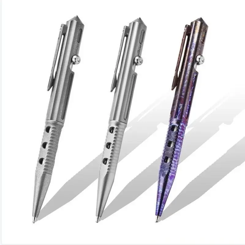 FEGVE EDC Titanium Ballpoint Pen Office Business Writing Pocket Pen Bolt Action Gift