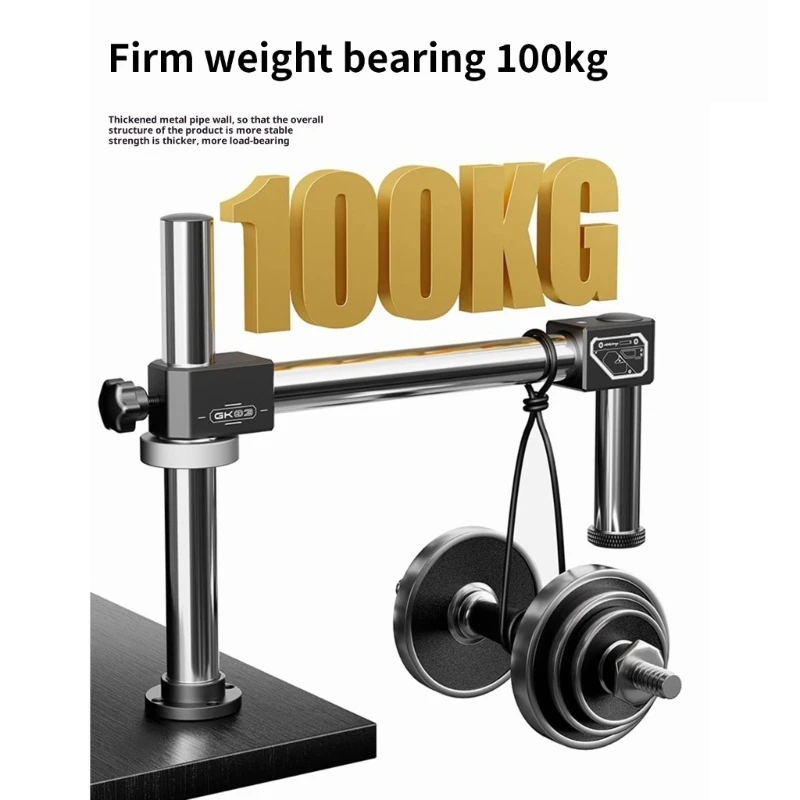 Precisions Double Arm Boom Stand Microscope Articulating Arm Stand With Smooth Focusing Mechanism Clamps Base A2BB