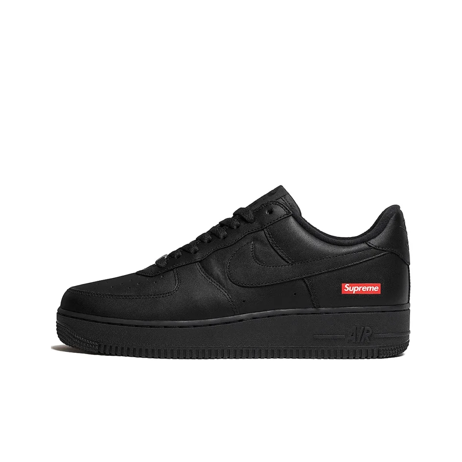 Nike x Supreme Air Force 1 Box Logo, Zapatillas de Skateboard de Moda, de Caña Baja, Unisex, Negras, CU9225-001