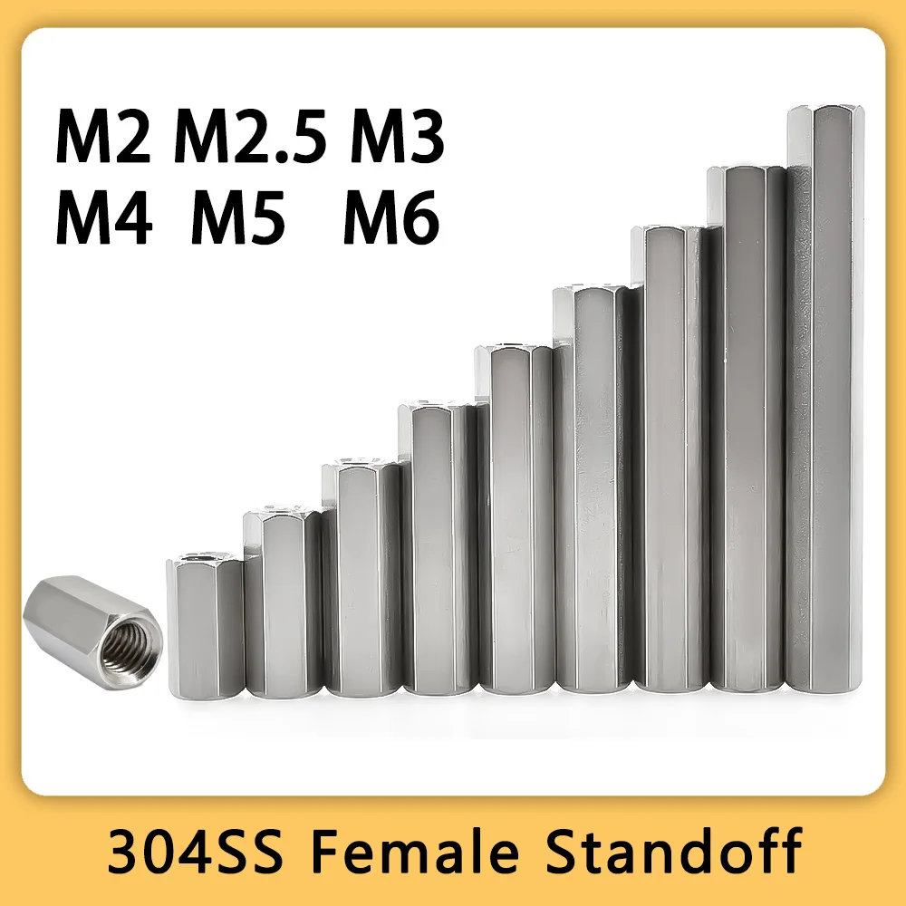 M2 M2.5 M3 M4 M5 M6 304 acier inoxydable hexagone carte mère entretoise support goujon espacement vis femelle PCB piliers boulon entretoise