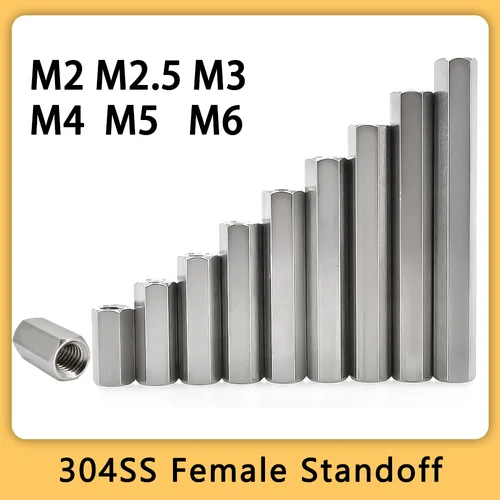 M2 M2.5 M3 M4 M5 M6 304 placa base hexagonal de acero inoxidable estante perno espaciado tornillo hembra PCB pilares perno espaciador