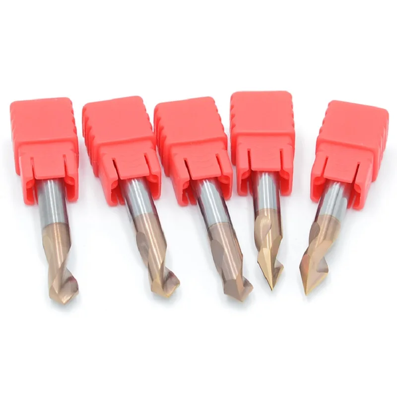 Coated  2 Flutes End Mill Engraving Carving Router Bit Tools CNC Carbide Chamfering Milling Cutter 60 90 120 Degree