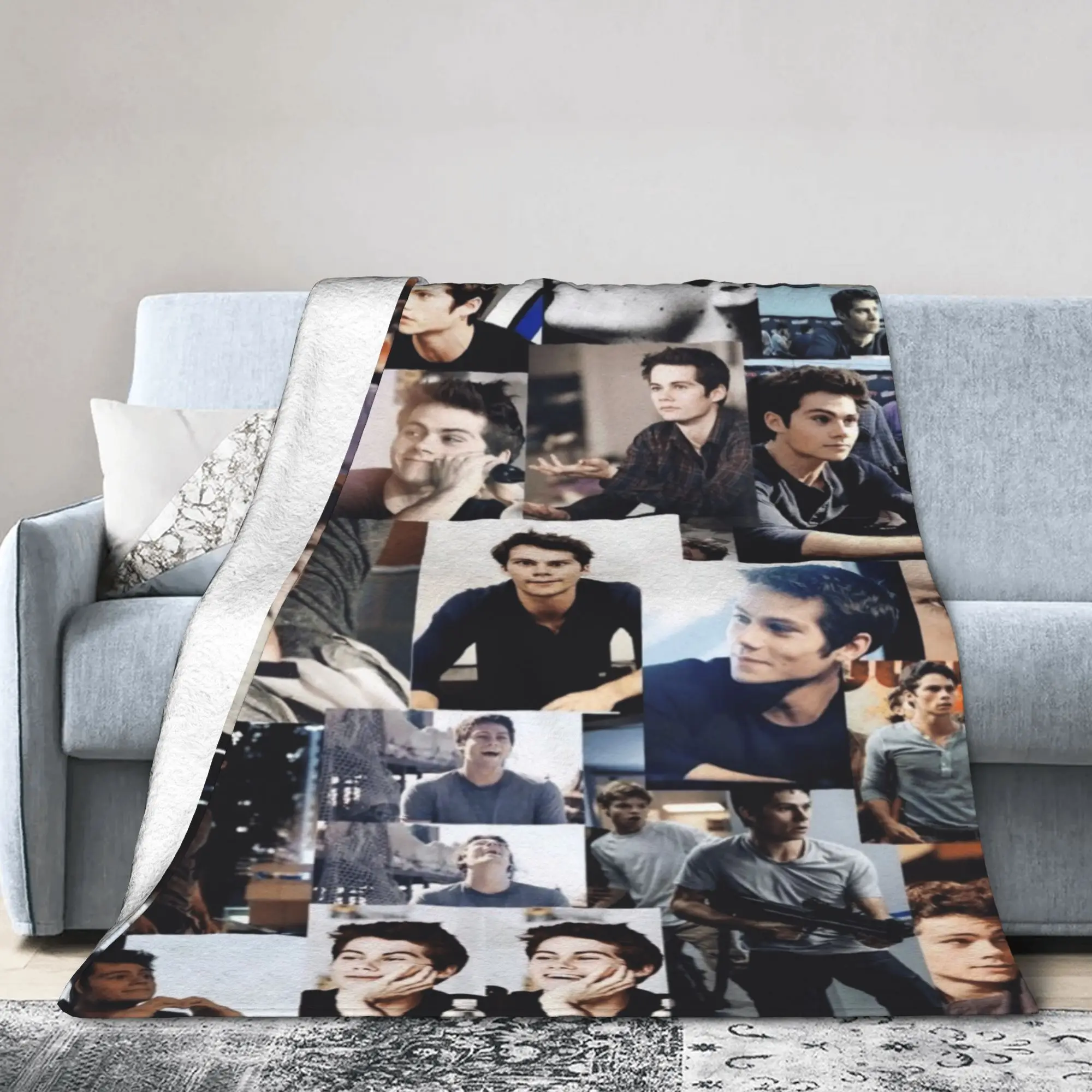 Dylan O'Brien Blanket Cover Fleece Stiles Lightweight Throw Blanket for Outdoor Travel Bed Rug