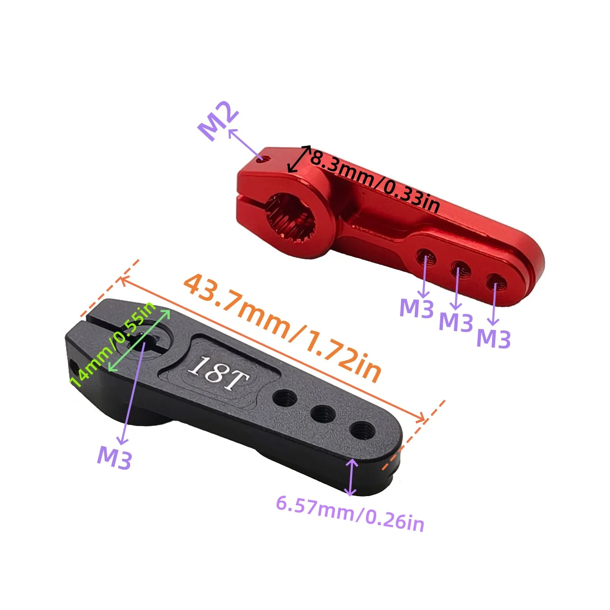 1pc aluminum alloy servo arm, 18T dedicated metal servo arm, steering servo arm, metal bracket for servo horn fixing