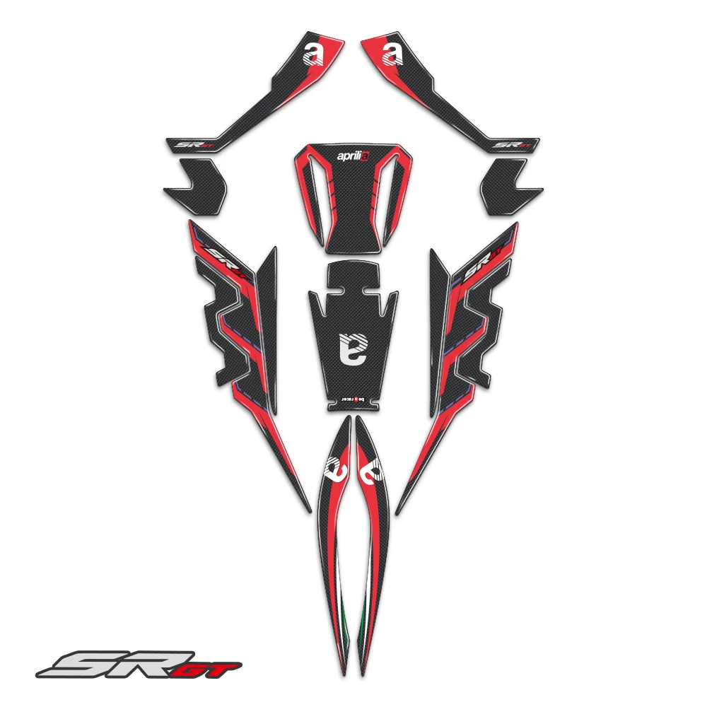 

3D Fairing Emblem Sticker Decal Motorcycle Body Full Kits Decoration Sticker For Aprilia SRGT200 SR GT 200 2022