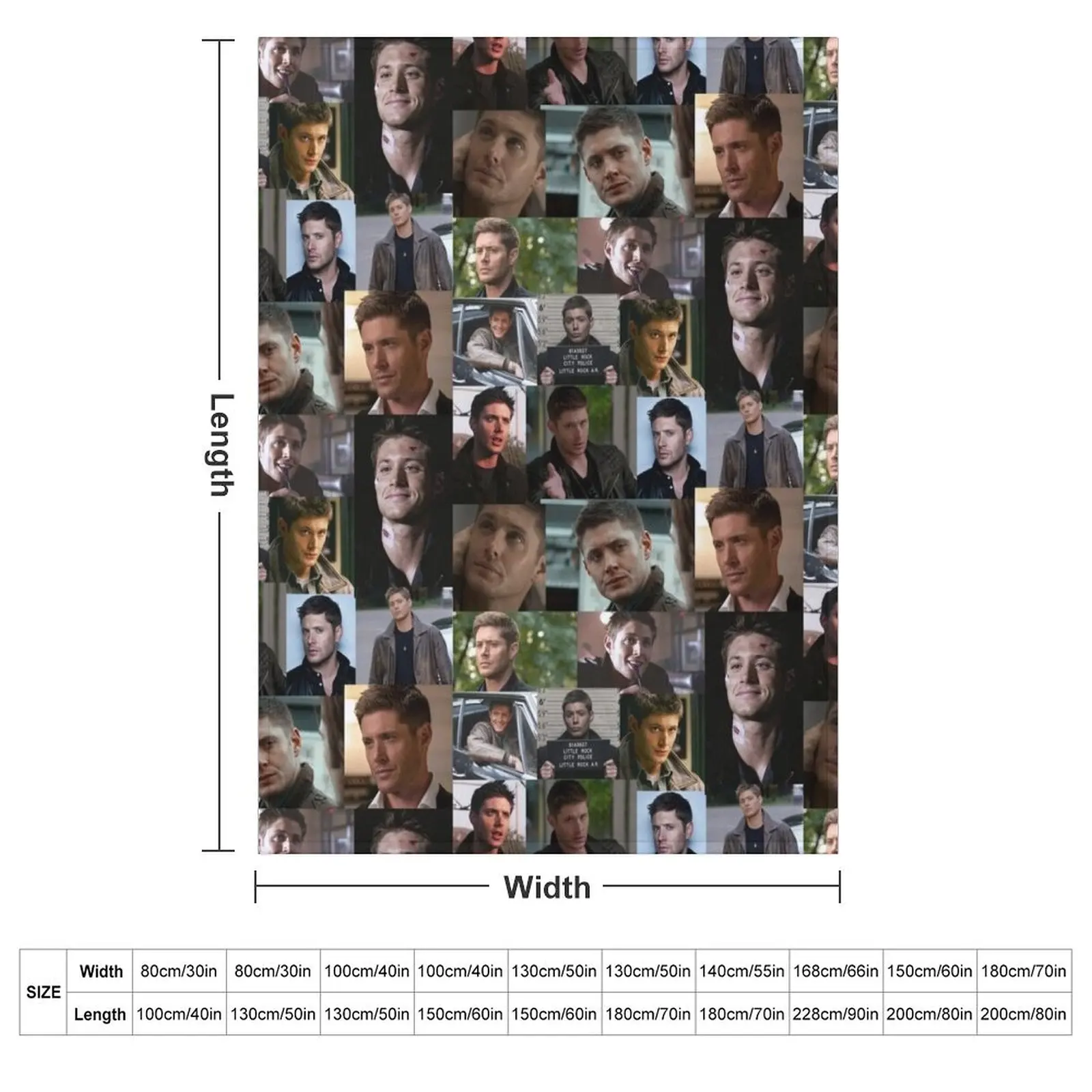 Dean Winchester Collage Throw Blanket Sofa Flannel Thermal Picnic Bed linens Flannel Fabric Blankets