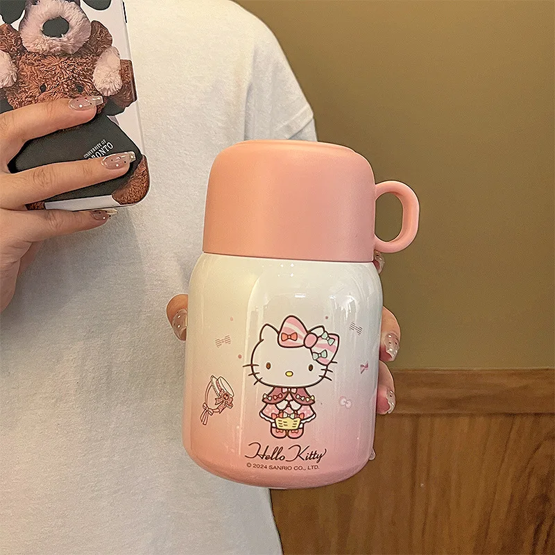 Sanrio Children's Thermos Cup Hello Kitty Kuromi Stainless Steel Stew Beaker Large Capacity Stew Porridge Portable Stew Kettle