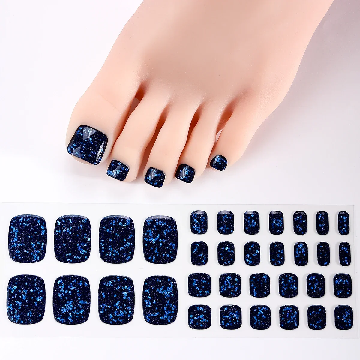 34 Tips/Sheet Fashion Toe Nail Stickers Minimalist Design Manicure Decoration for Women Solid Color Nail Art Stickers for Nails