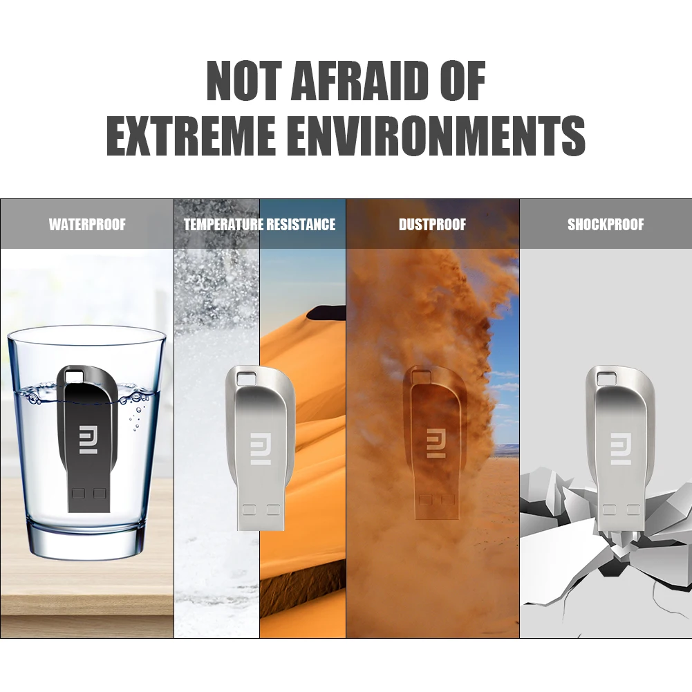 Xiaomi 2TB Metal USB 3,0 Memoria USB Pen Drive Pendrive USB Flash Drive 1TB de alta velocidad Cle USB Flash Memory Key USB Drive para PC