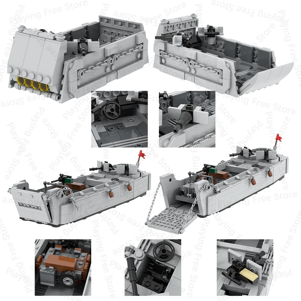 MOC WW2 WW1 الطوب ارسنال مركبة هدم البيت العسكرية الحرب بندقية متوافق الشكل ألعاب مكعبات البناء للأطفال الكبار هدية