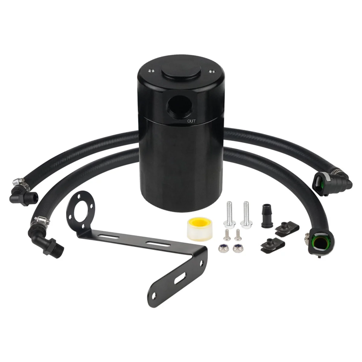 

For 15-21 Ford F-150 3.5 V6 Turbo Ecoboost Jlt Oil Separator Kit Black Billet Oil Separator Catch Can Oil Can Kit