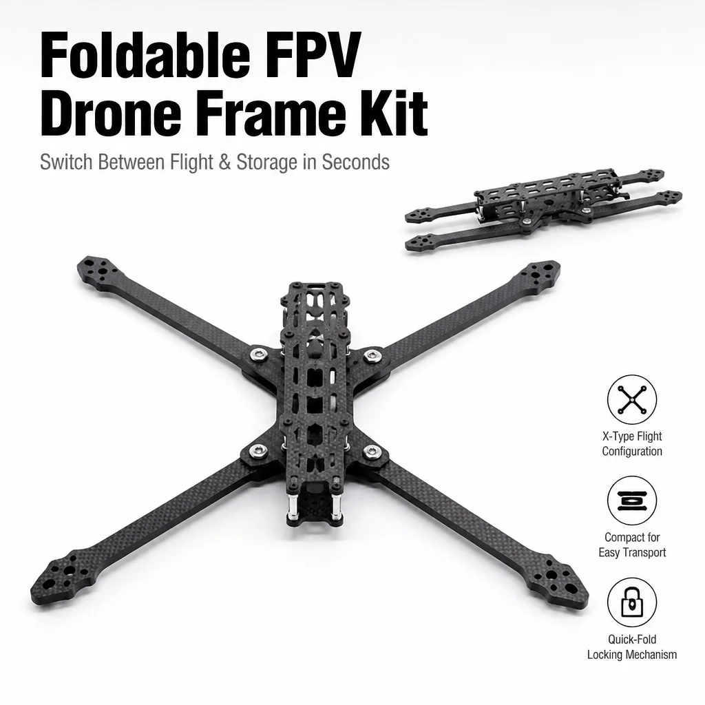 LX10 V2 10inch Foldable Carbon Fiber Frame Kit 405mm Wheelbase 7mm Thickness Arm For FPV Super Long Range Drone RC Quadcopter