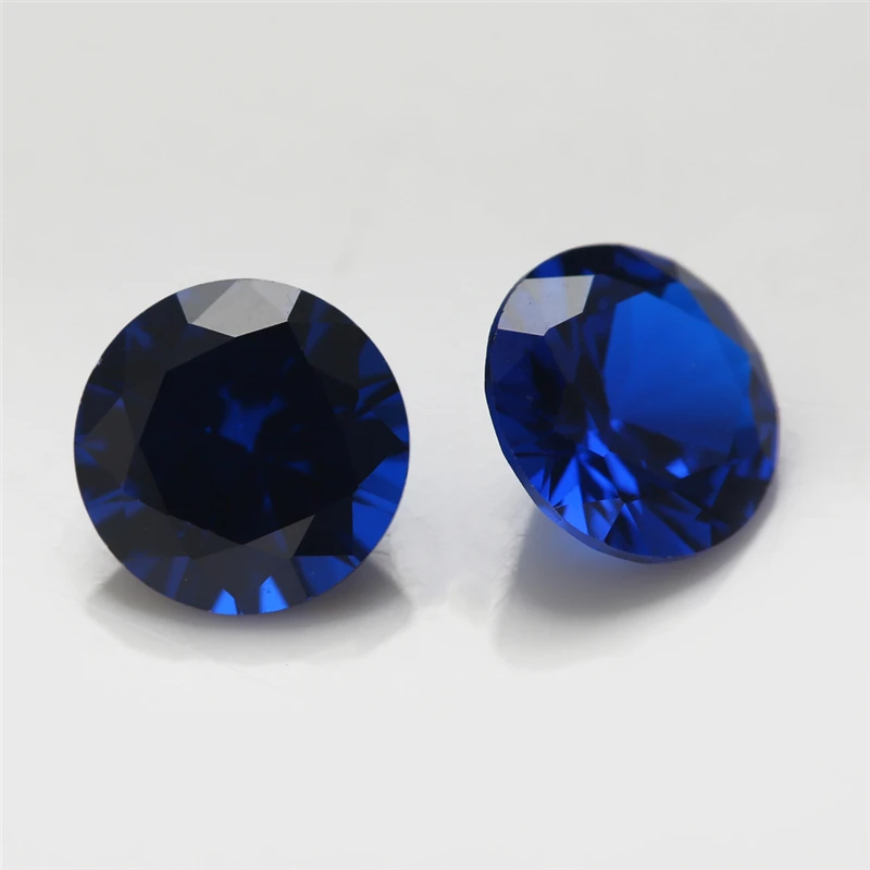 Blaue synthetische Spinell-Steine, runder Brillantschliff, 1 mm–12 mm, lose Edelsteine zur Schmuckherstellung, 112 # 113 # 114 # Farbe – Detail 2