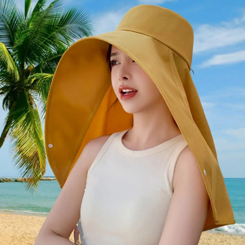 Full Face Sun Protection and Neck Protection Hat Integrated Women's Summer Oversized Shawl Sun Protection Fisherman Hat ﻿