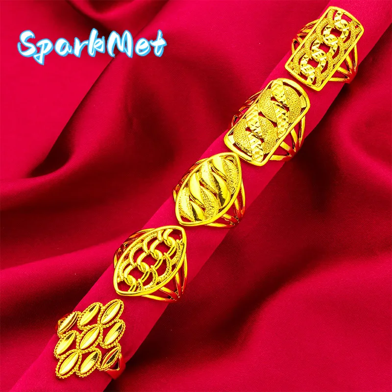 

Кольцо SparkmetLarge с регулируемым размером и крупным цветком для женщин, 24-каратное золото, AU999 | 3D-тюльпан с желтыми алмазными тычинками, изысканная роскошь для рабочего пространства.