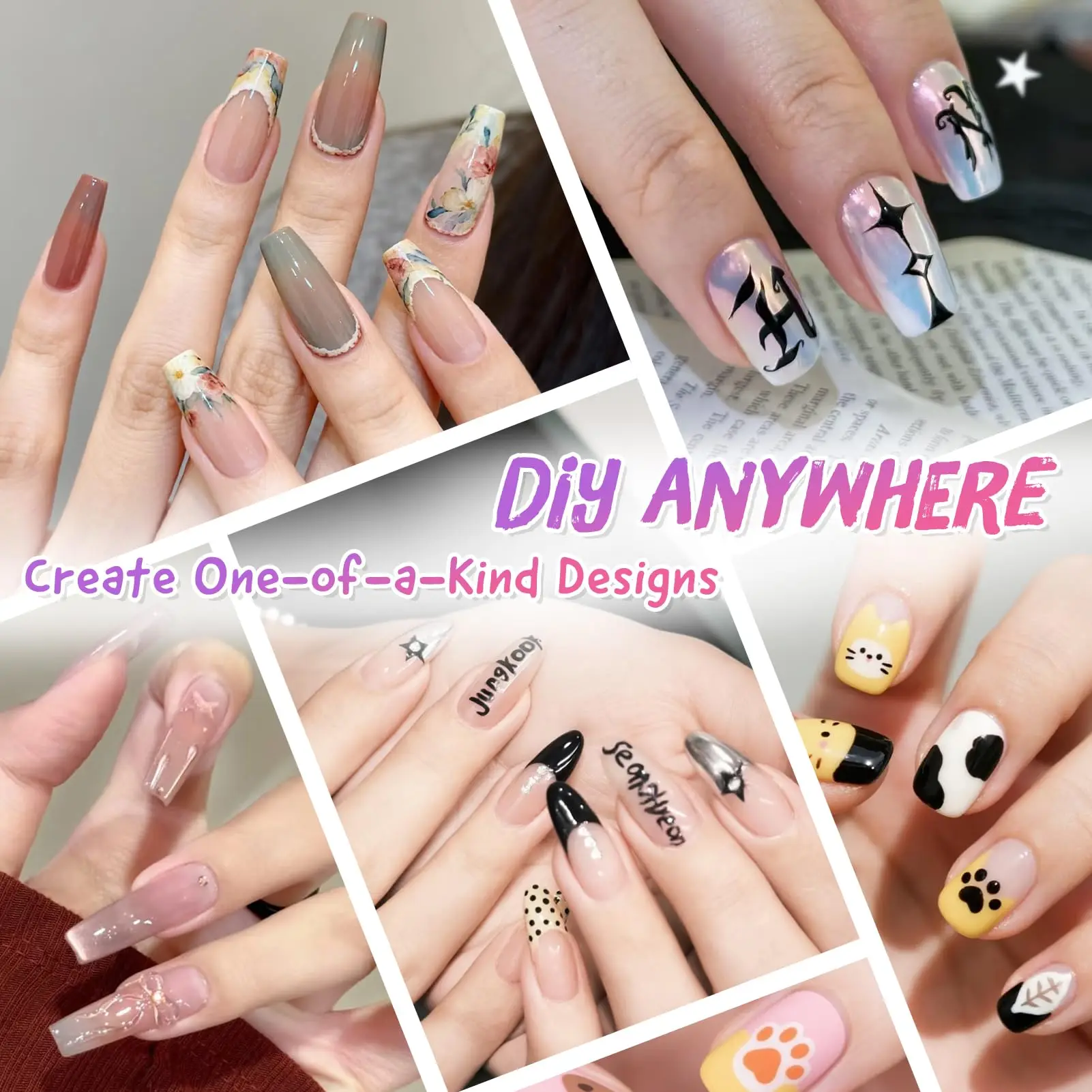 12-teiliges Nail-Art-Stift-Set 0,5MM Ultra-Feiner Liner Acryl-Nagellack-Set Wasserfest Schnelltrocknend für Maniküre Zeichnen Malen – Detail 6