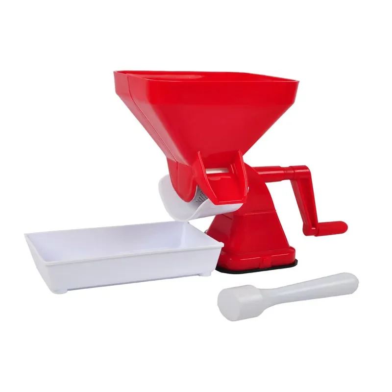 Enhance your kitchen experience with this efficient manual tomato juicer, designed to make fresh tomato sauce and juice