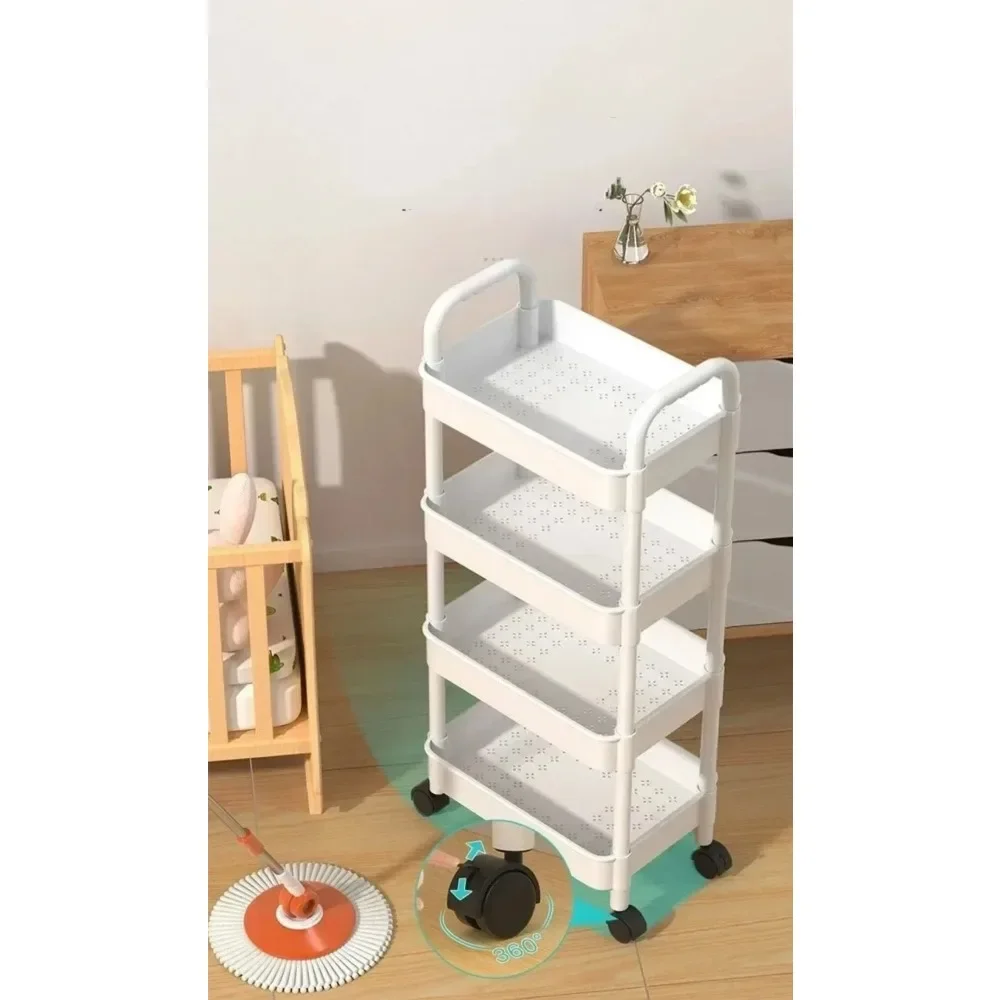 Kitchen Storage Rack Multi functional Home Accessories Mobile Rack Shopping Cart Bookshelf Beauty Salon Storage Cart