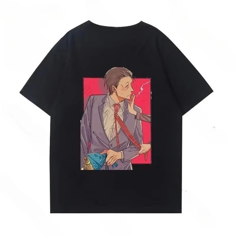 Smoking Behind The Supermarket with You Manga Graphic Print T-Shirt Men Women O-neck Couple Cotton Loose Casual Oversized Top