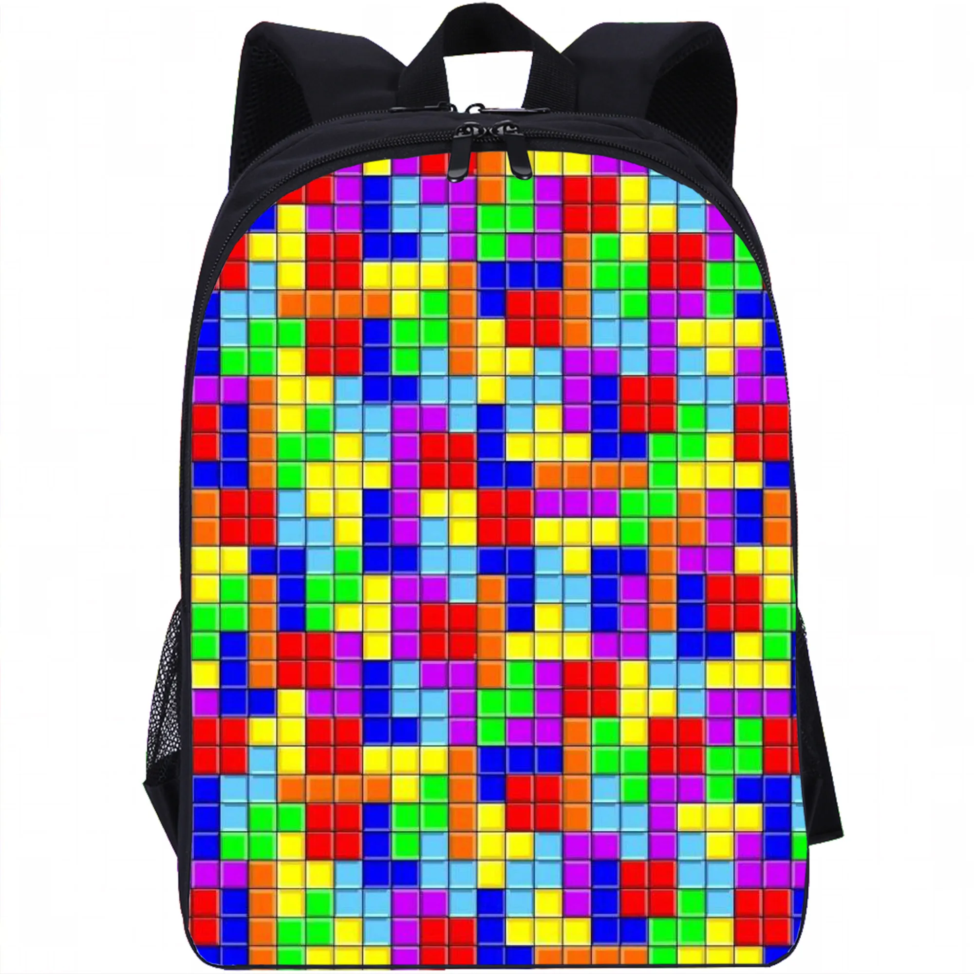 Schul rucksack für Mädchen Jungen 16 Zoll 3D-Würfel Spiel druck im Freien Reises port Kinder rucksack zurück zur Schule Geschenk Bücher tasche