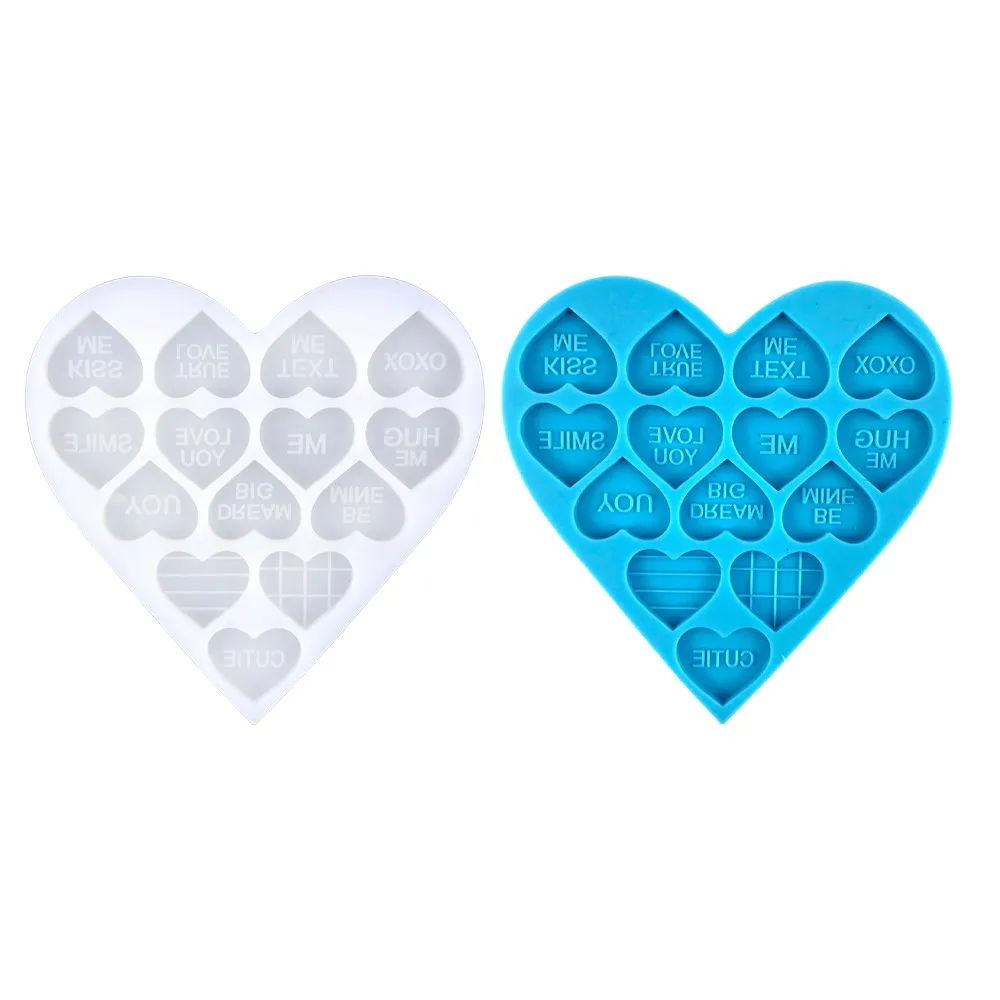 

Love Heart Ear Studs Earrings Epoxy Silicone Mold For DIY Valentine's Gift Pendants Keychain Crafts Jewelry Making Accessories