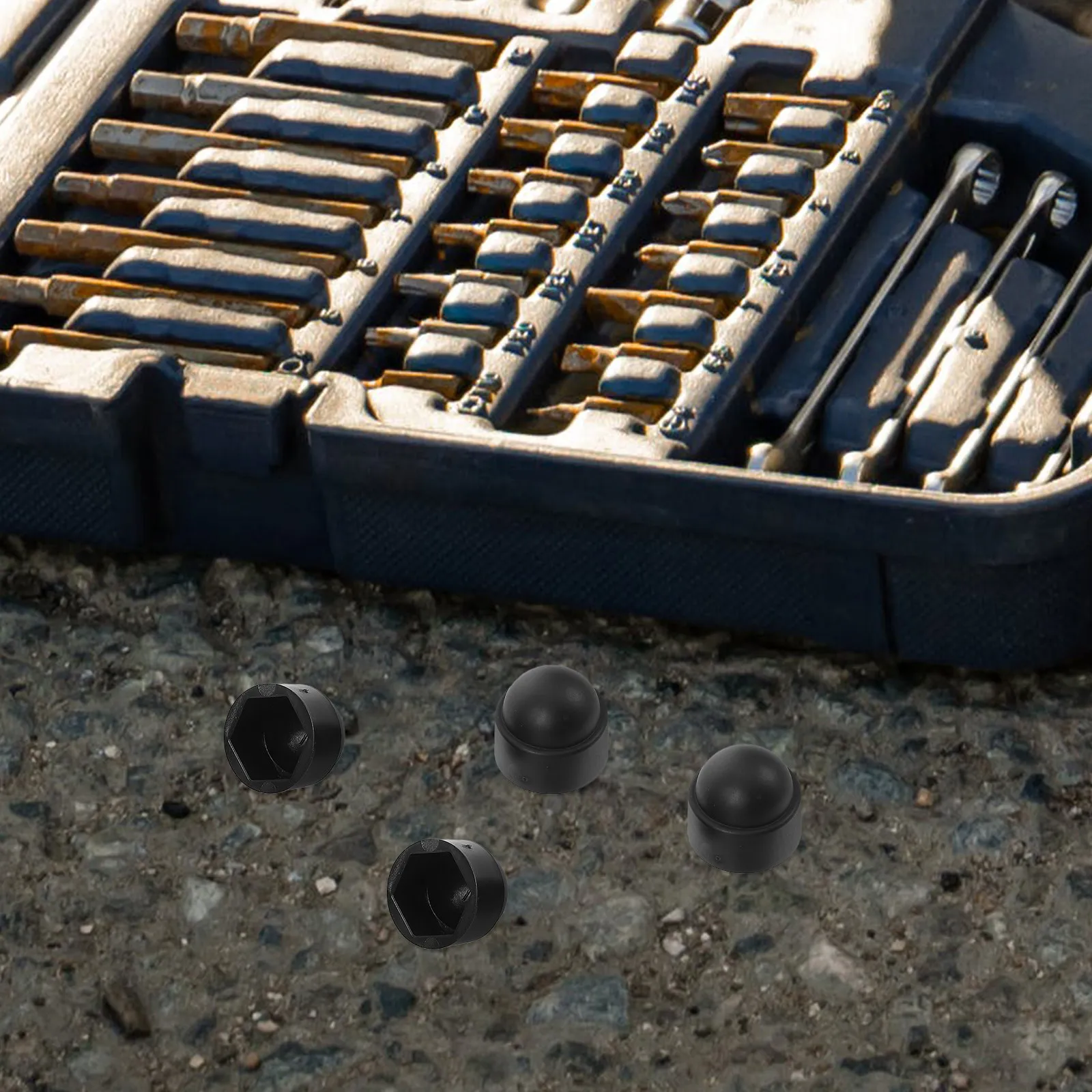 145Pcs Black Nut Cap Set Hexagonal Screw Bolt Covers Dust Proof Protective Caps for Light Fixtures Automotive Machinery Home