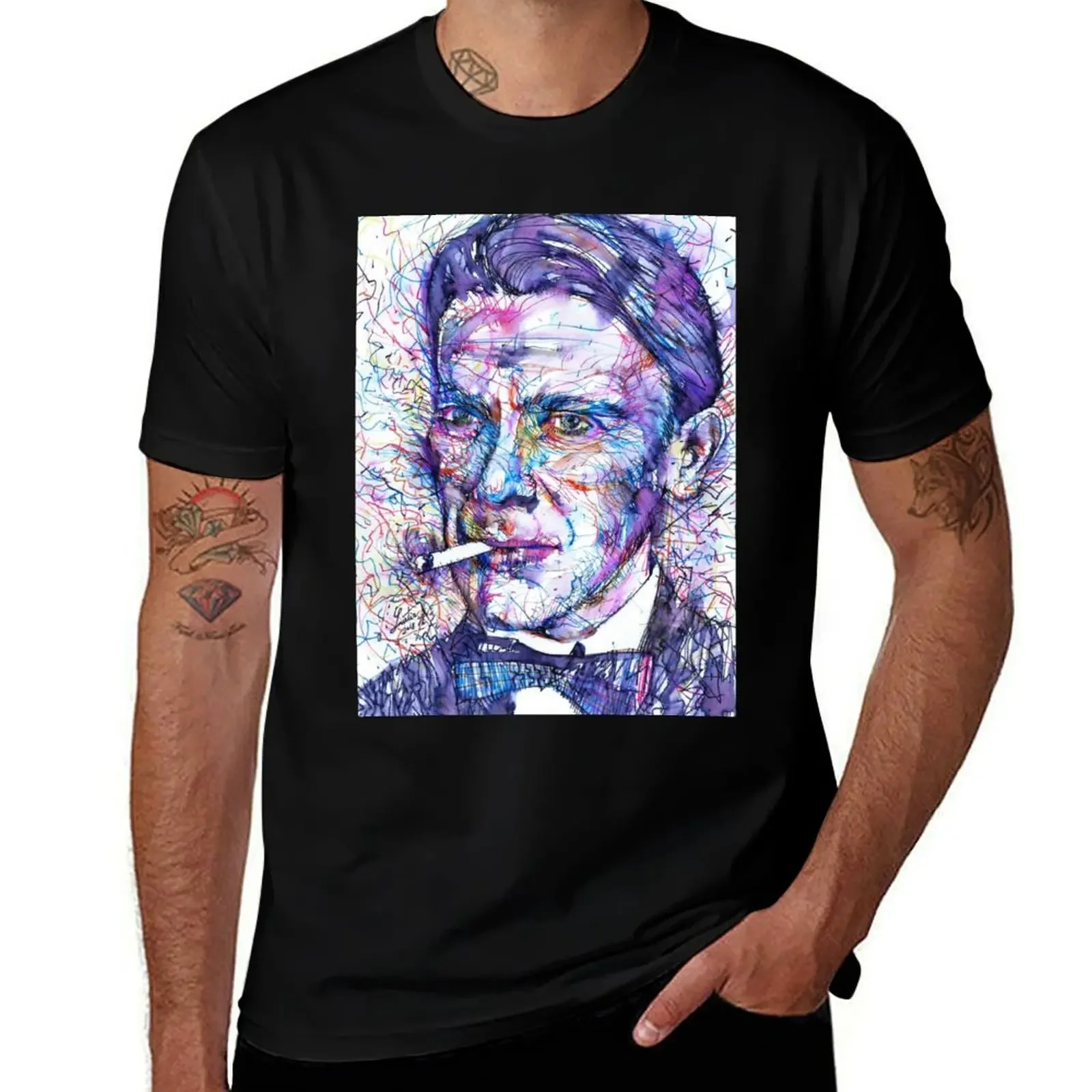 MIKHAIL BULGAKOV - watercolor portrait.2 T-Shirt blanks anime t shirts plain white t shirts men