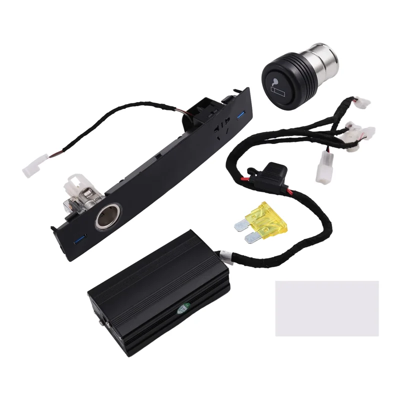 

AU04 -Car Rear Seat Rocker Switch Voltmeter Charger USB Socket Port Multifunction For Toyota Land Cruiser 200 LC200 2008-2015