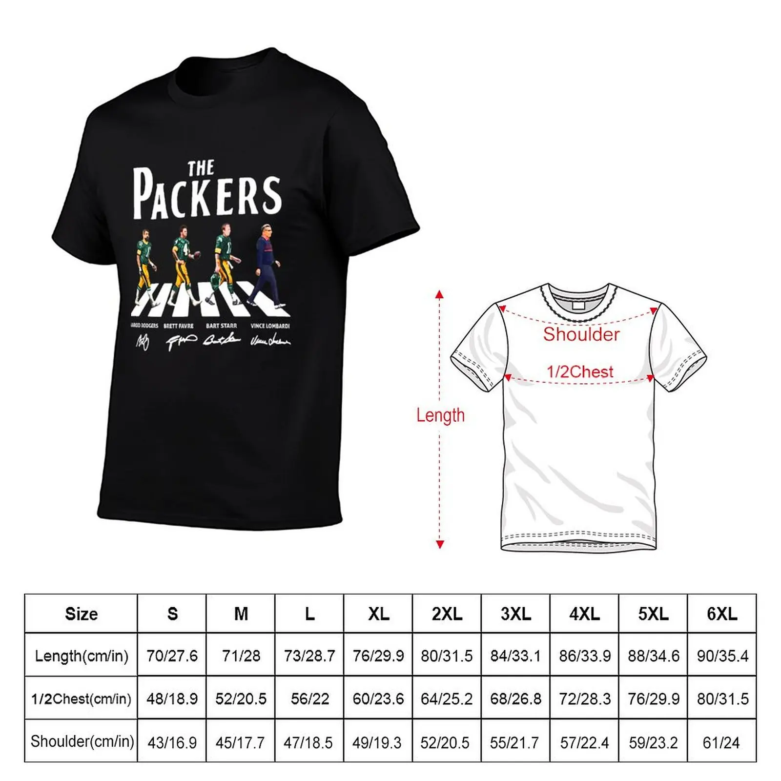 The Packers Abbey Road Signature Trend T-Shirt Basic Solid Color Short Sleeve Cotton Top