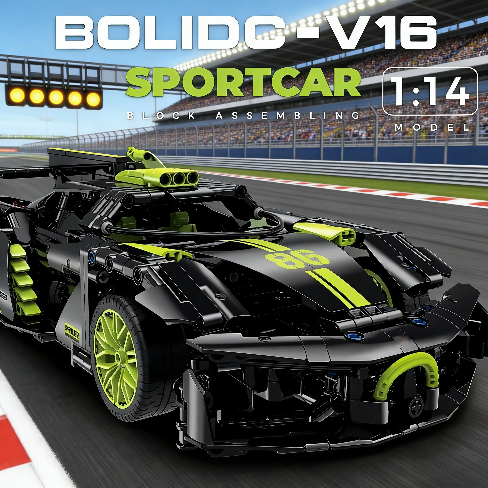 

Конструктор GULY 60510: Технологичная модель гоночного автомобиля 1:14, спортивный автомобиль для города, игрушка из кирпичиков для мальчиков и взрослых, подарок