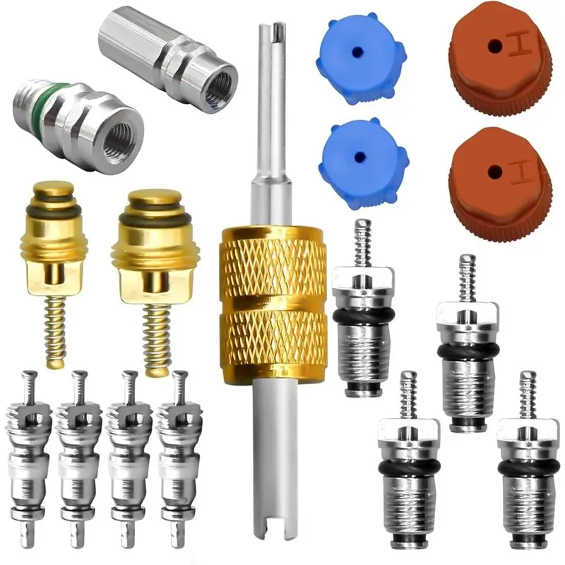 WHYY-Air Conditioning Valve Core Replacement Kit 1 Set, R12 To For R134a Conversion For R134A Refrigeration Systems Maintenance