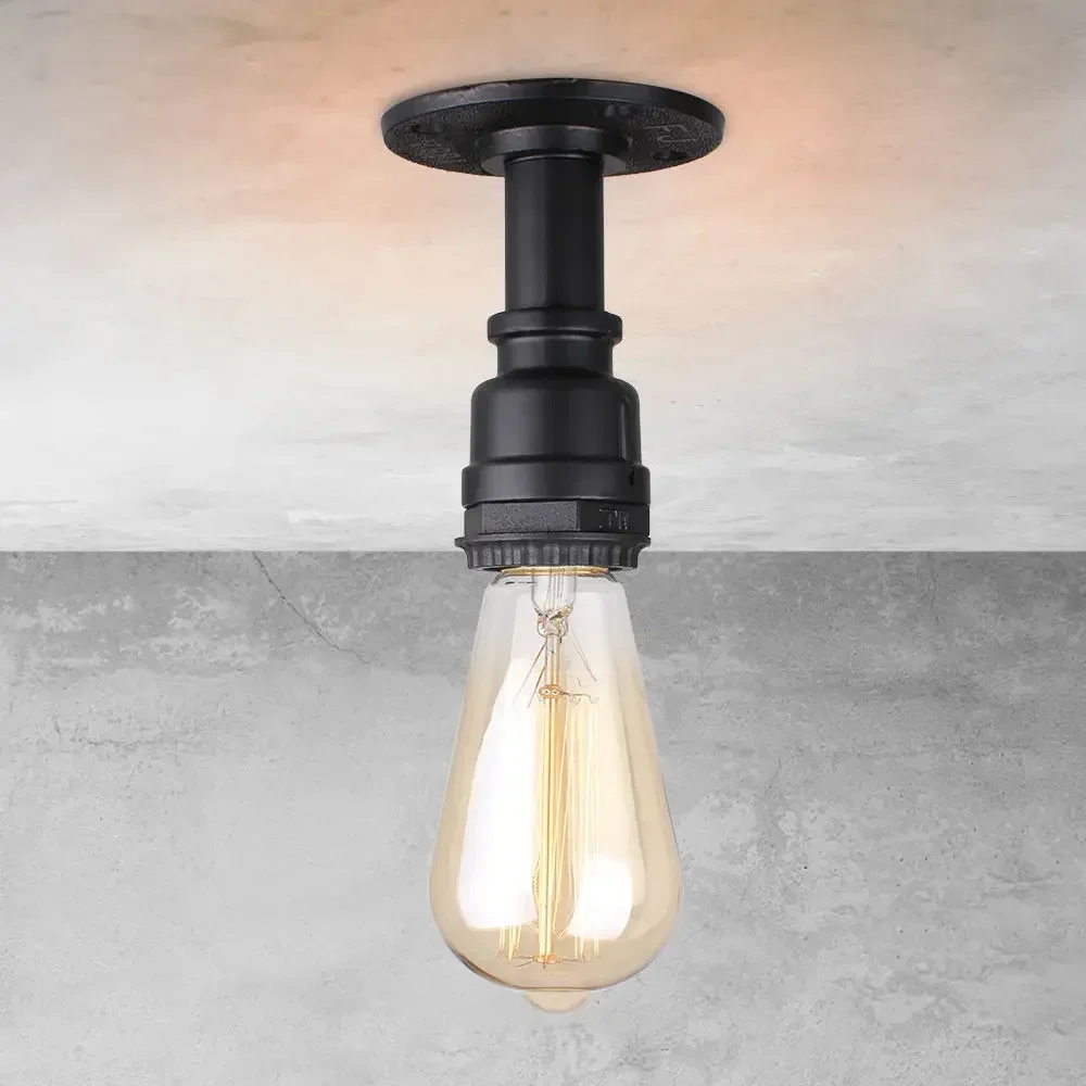 Retro Pipe Ceiling Lights Vintage LED E27 Loft Surface Mounted  Light Lamp Fixtures Industrial Iron  Lamps