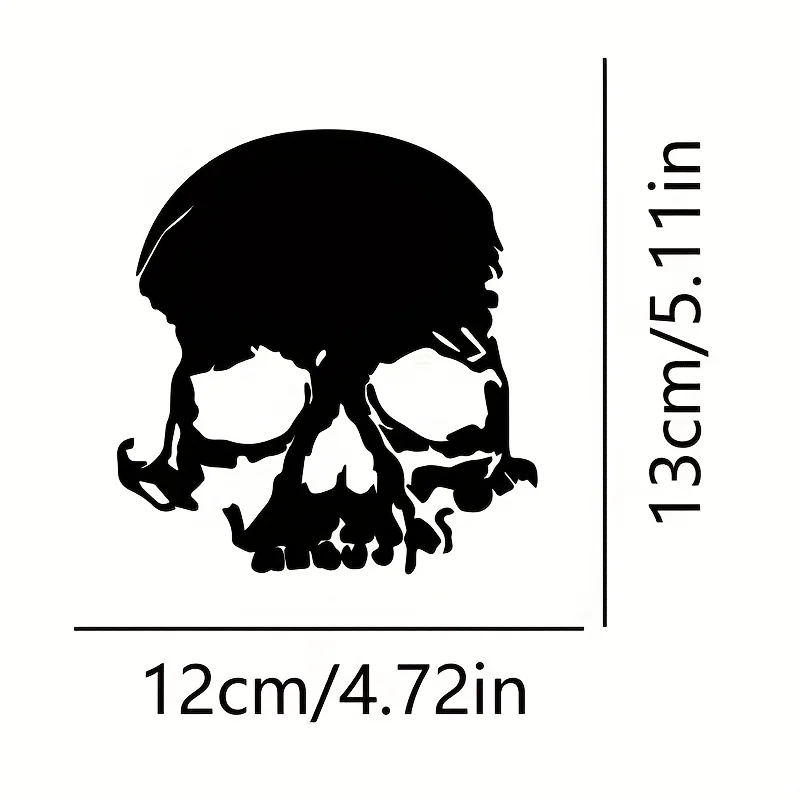 1pc Multicolor Skull Waterproof Vinyl Sticker for Motorcycle Helmet, Car Window & Bumper