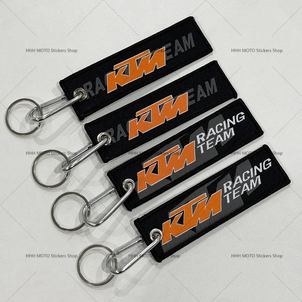 

Double Sides Embroidery Car Keychain For KTM Motorcycle Key Accessories Backpack Pendant Chain Decor