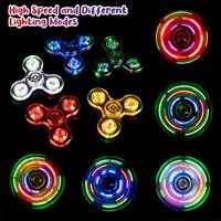 LED Light Fidget Spinner Finger Toy Hand Spinner Glow in Dark Stress Reduction and Anxiety Relief for Children