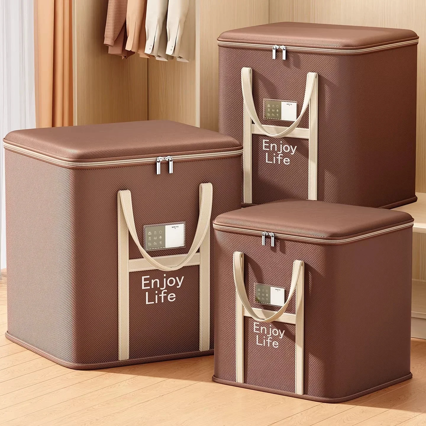 Move Place Storage Bags for Clothes - Collapsible Organizers for Blankets, Bedding & Clothes - Large Zip Bags with Handles