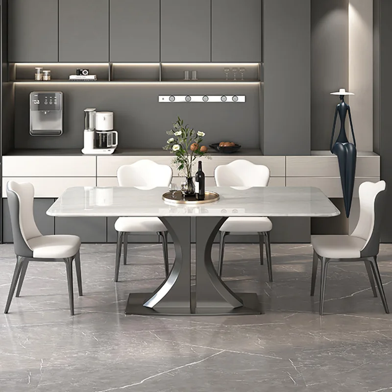 Center Luxury Set Dining Table 8 Chairs Designer Lounges Clearance Dining Table Space Saving Tavolo Pranzo Furniture Home