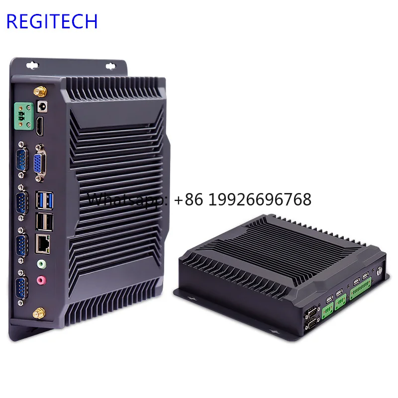 Embedded Industrial PC Box Fanless Dual Core I3/I5/I7 2GB RAM 128GB Storage Digital Signage Automation Windows 11 in Stock
