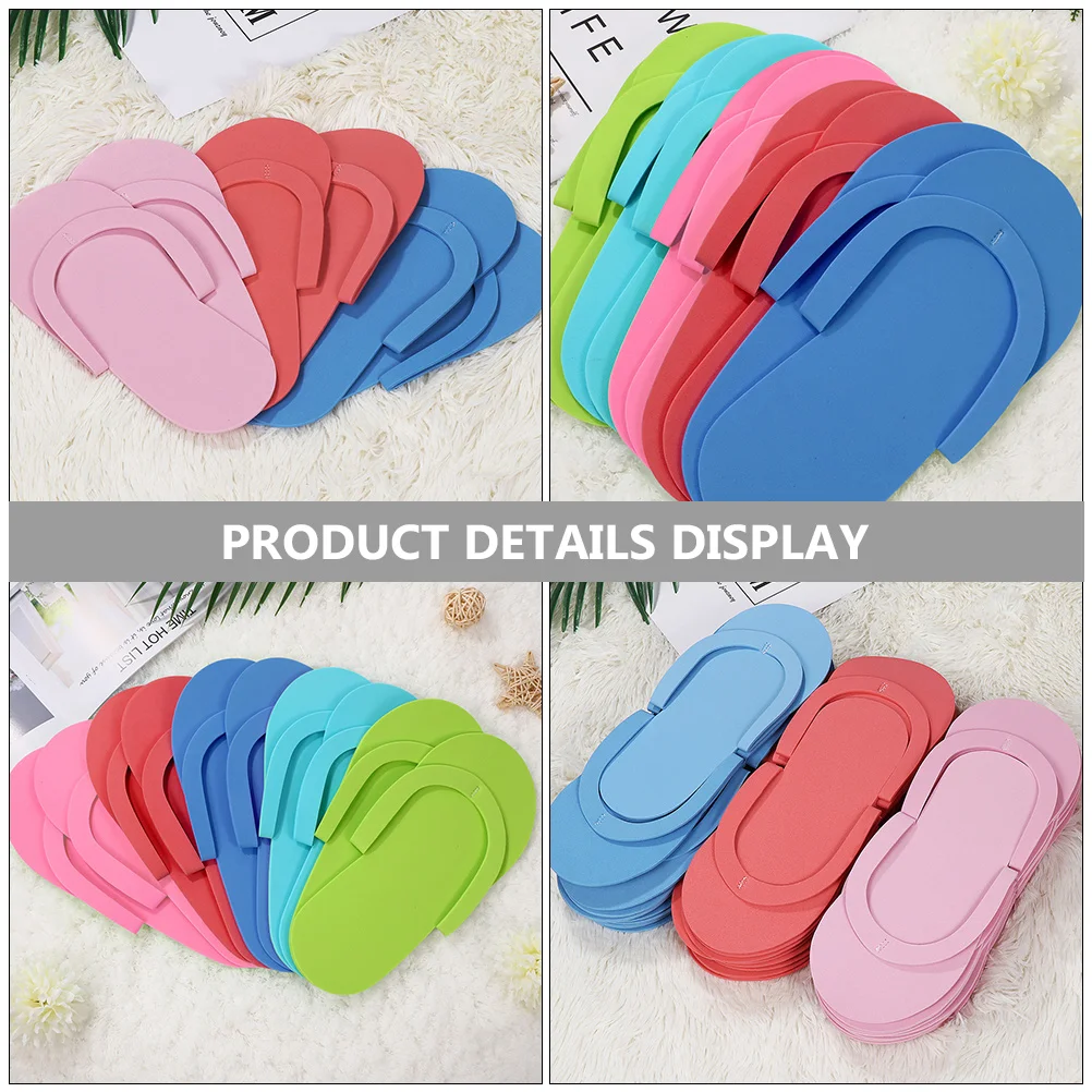 24 Pairs Sliders Pedicure Slippers House for Men Single Beach Foldable Travel While Releasing