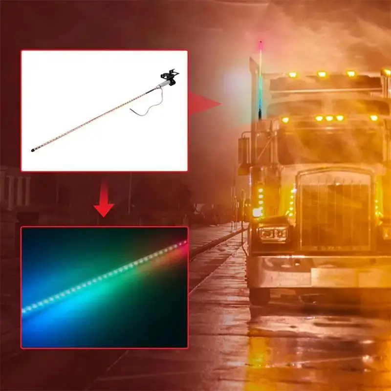 Flash Lights For Car RGB Waterproof LED Antenna Lights 12-24V Dustproof Pilot Light Wear-Resistant Streamer Lamp For Commuting