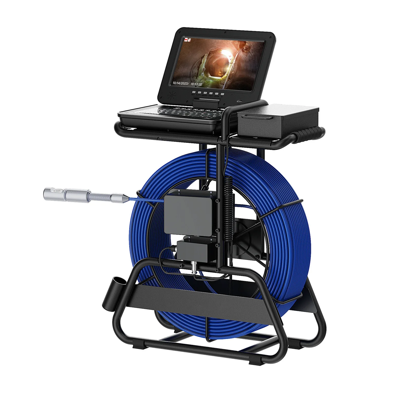 

High definition 10.1 inch with video recording camera meter 512 launch rotating dual lens 32MM pipe camera