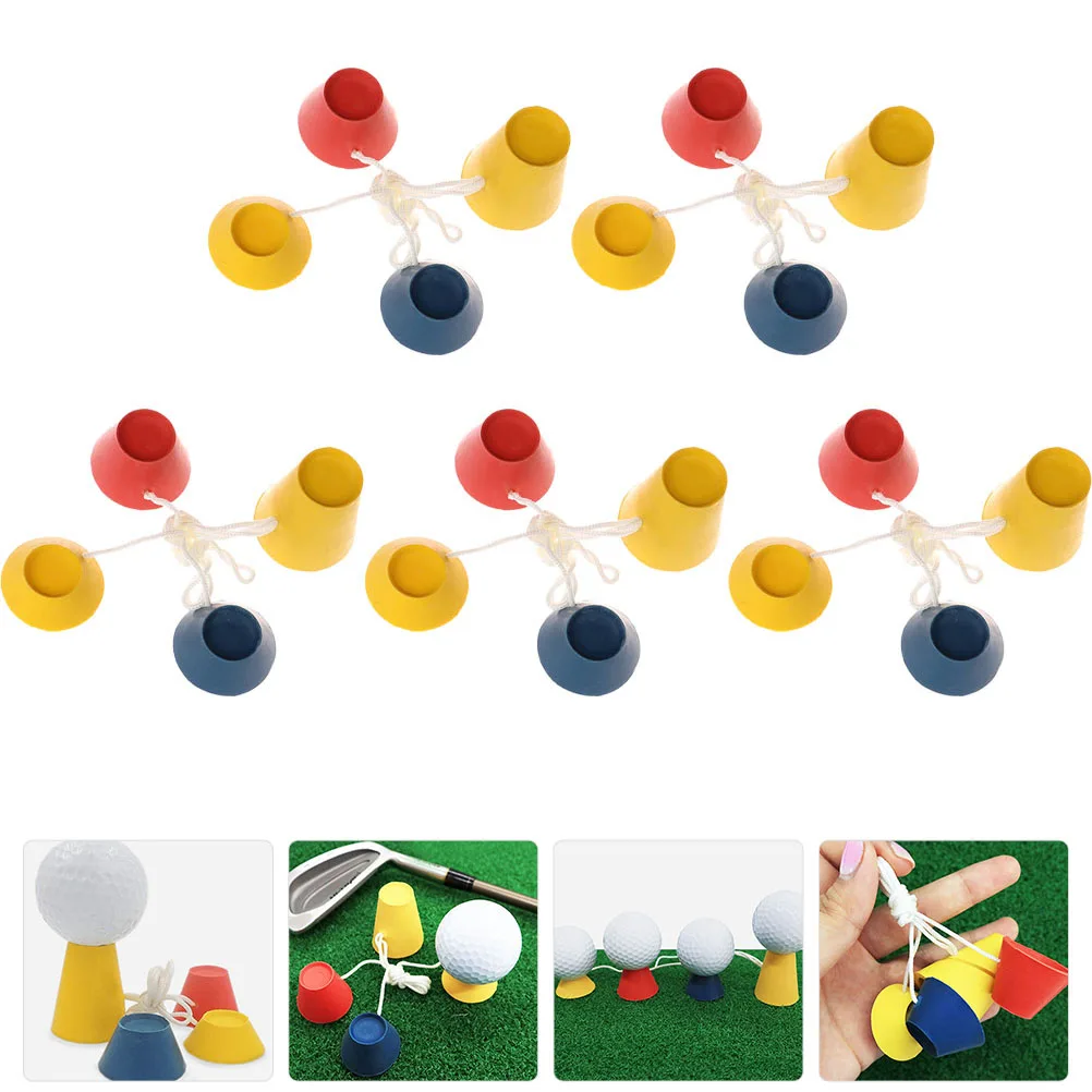 

5Sets Golf Ball Holders Durable Rubber Tees Training Aid Accessories Golfs Supplies Replaceable Golfs Tee Golfing Balls Holders
