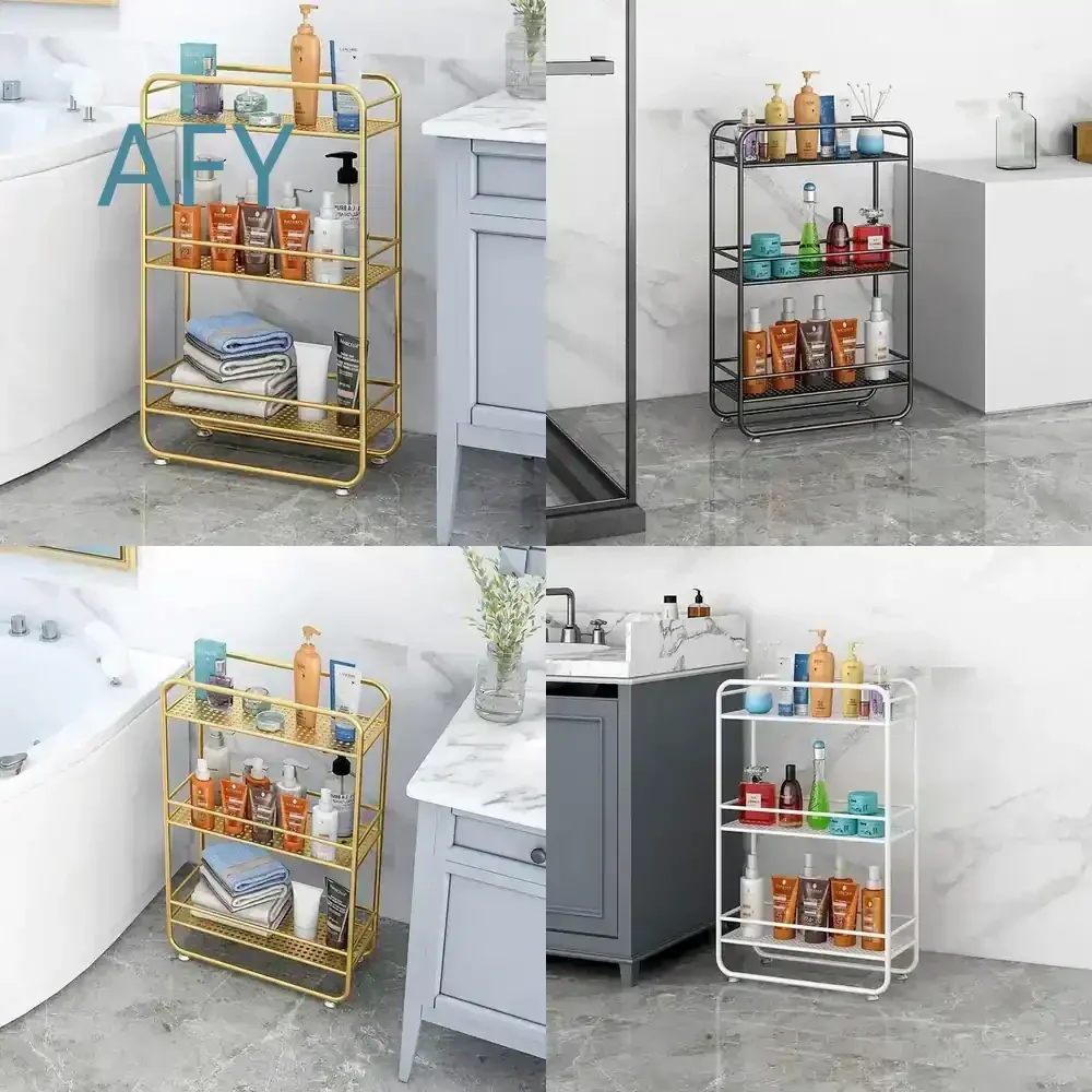 Nordic Shelf for Home Decor Multi-layer Wrought Iron Storage Shelf for Living Room Kitchen Bathroom Cabinet Organizer Wall