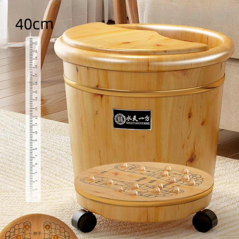 Winter Foot Soaking Tub Solid Wood Leg Bath For Calves Household Footplate Washing Basin Wooden Bucket For Relaxation