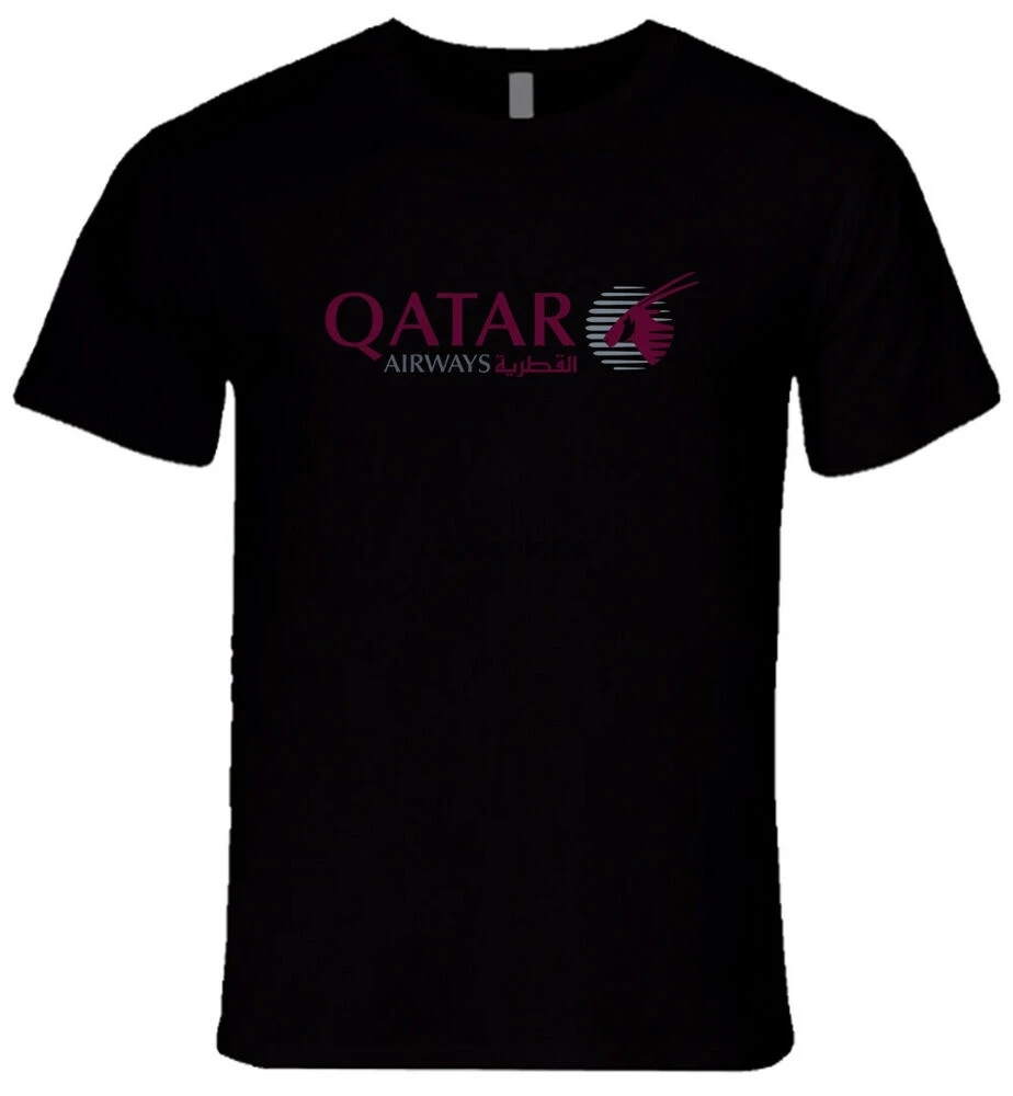 Qatar Airways Logo Men's  Black or White T-shirt S-2XL